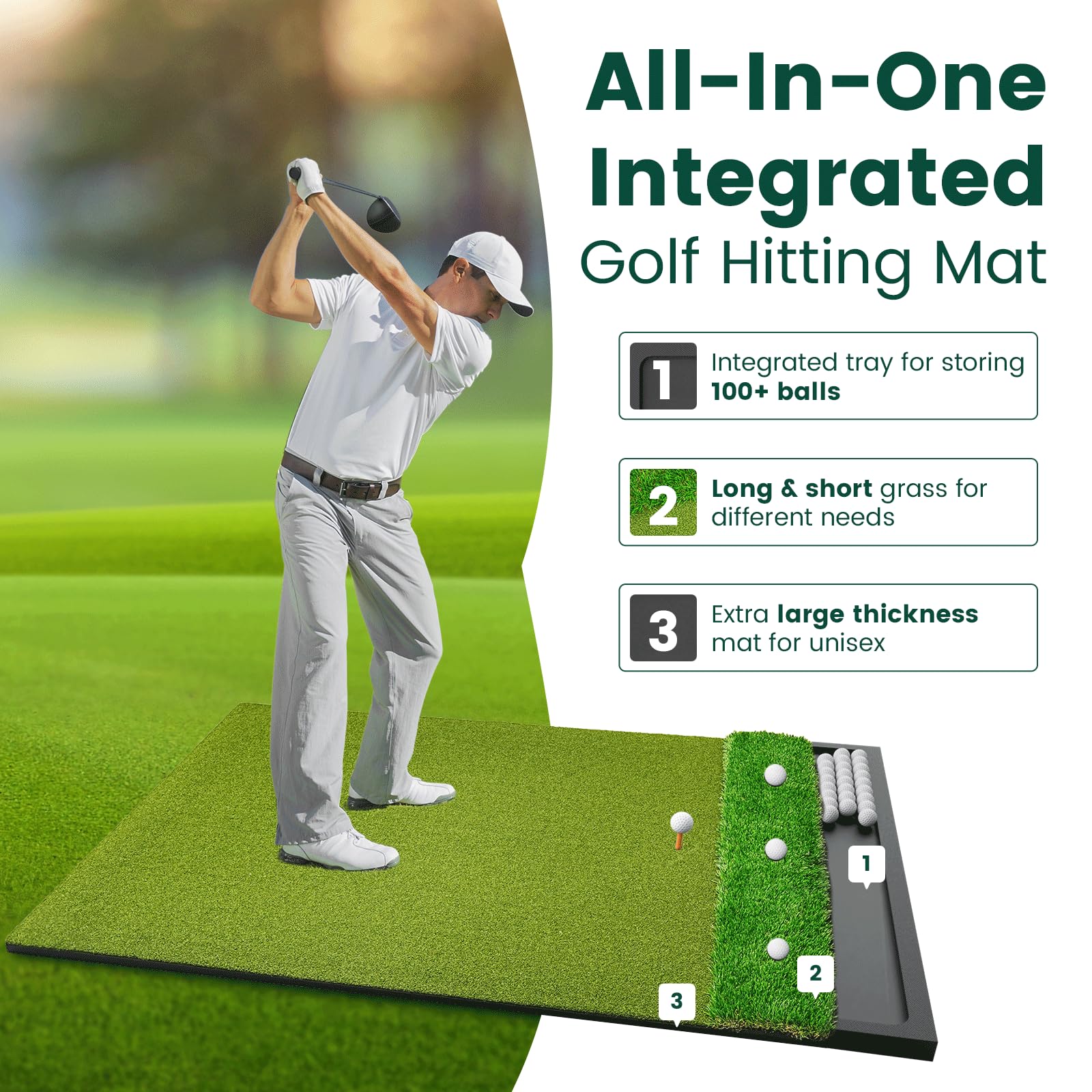 Tapete de Golf Doble con Bande - Practice Equipment For Golf reseña y precio